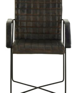 Alternative view of Belgravia Iron and Grey Leather Weave Chair