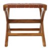 Colonial Brown Woven Leather Stool