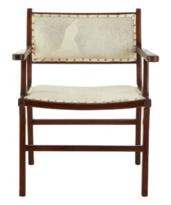 Colonial Leather Teak Wood Dining Chair