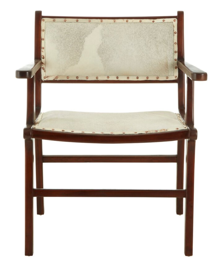 Colonial Leather Teak Wood Dining Chair