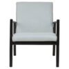 Colonial Grey Leather Chair with Black Teak Frame