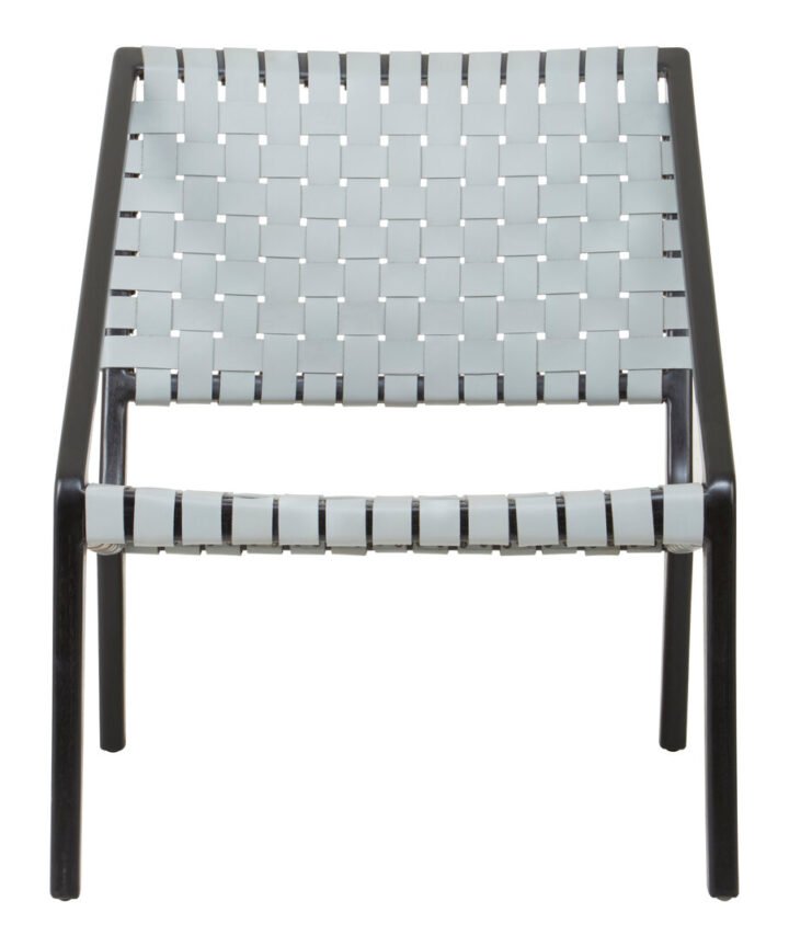 Colonial Grey Leather Woven Chair