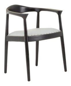 Alternative view of Colonial Open Back Grey Leather Chair