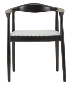 Colonial Open Back Grey Leather Chair