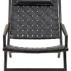 Colonial Black Leather Woven Chair