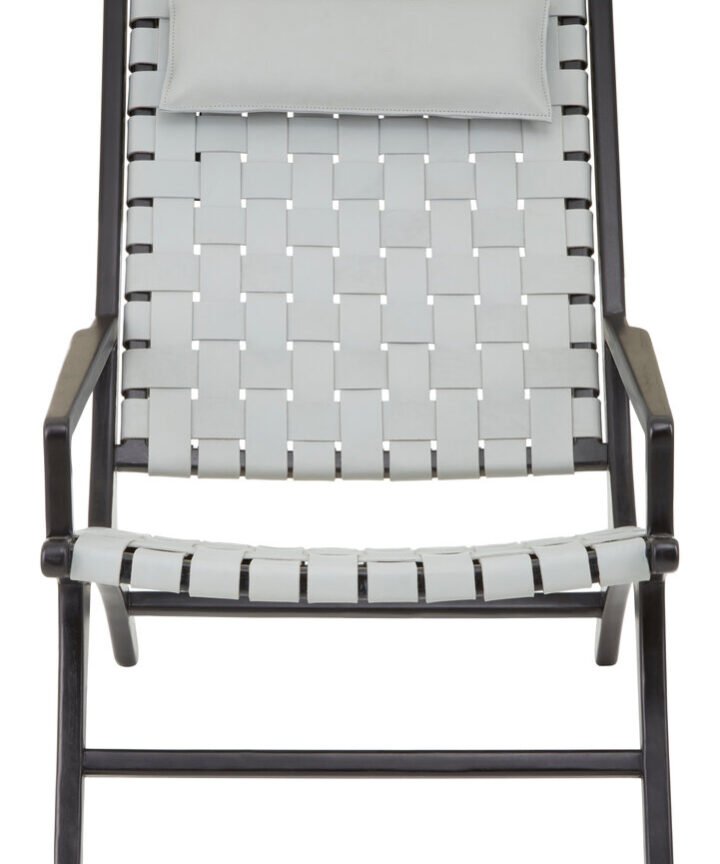 Colonial Grey Cow Leather Woven Chair