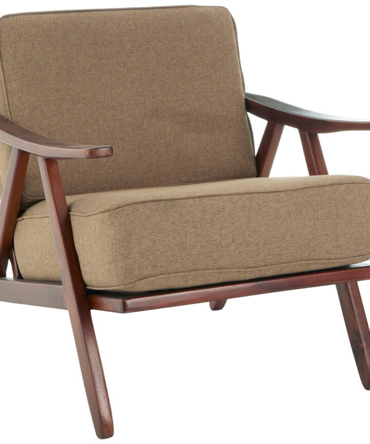 Colonial Teak Wood Frame Armchair with Cushions