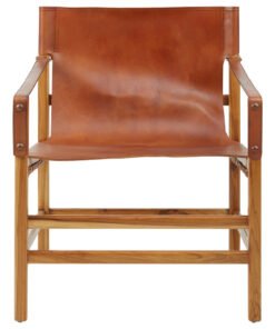 Colonial Brown Cow Leather Chair