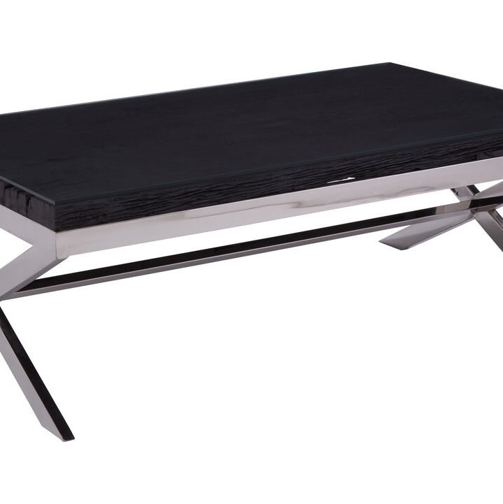 Kent Black Coffee Table With Cross Base