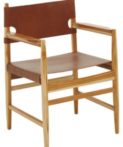 Alternative view of Colonial Antique Brown Leather Chair