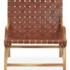 Colonial Brown Woven Leather Chair