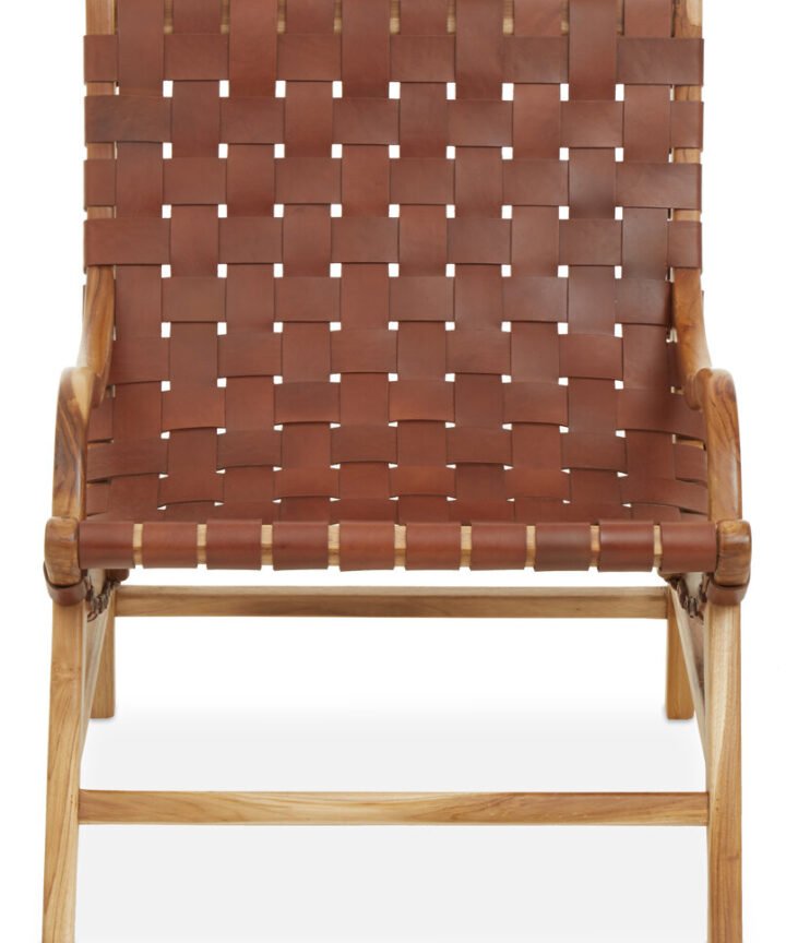 Colonial Brown Woven Leather Chair