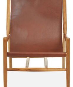 Colonial Antique Dark Brown Leather Chair