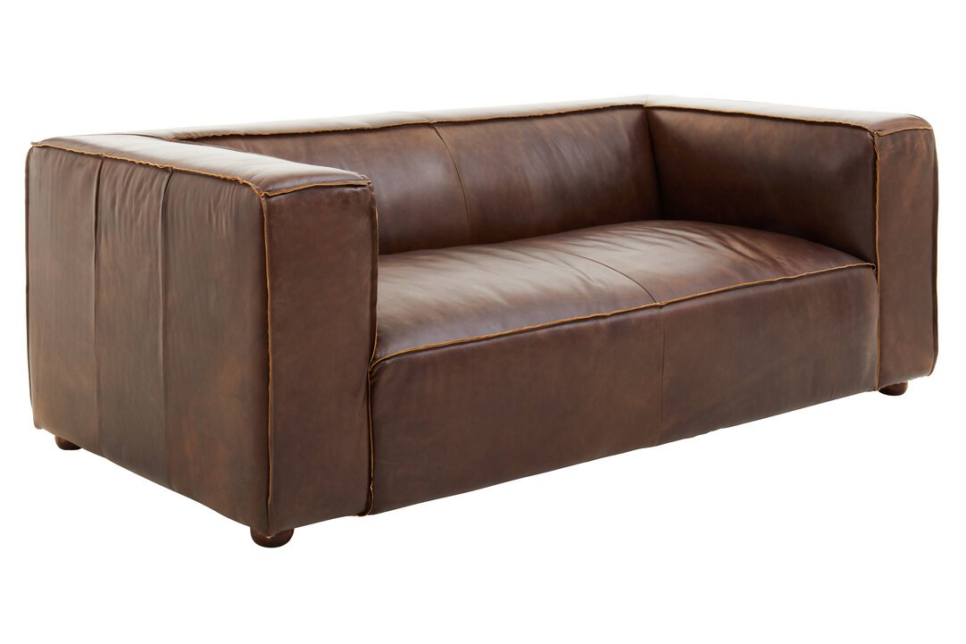 Boss Two Seater Mexico Brown Leather Sofa - Image 2