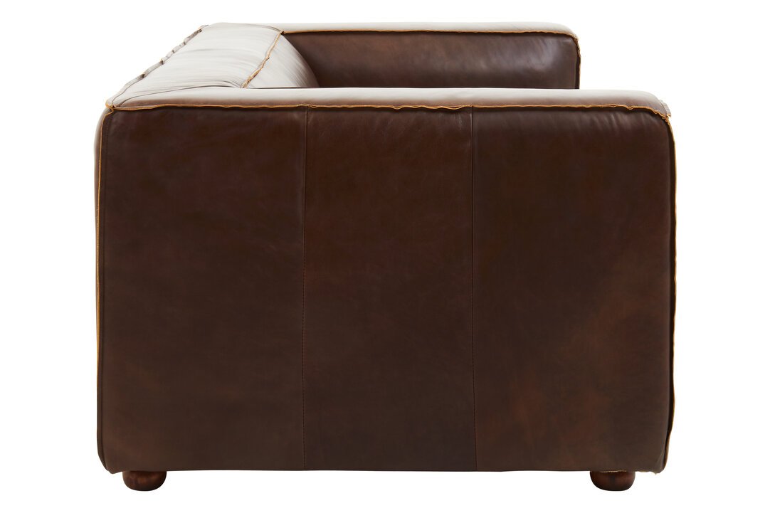 Boss Two Seater Mexico Brown Leather Sofa - Image 3