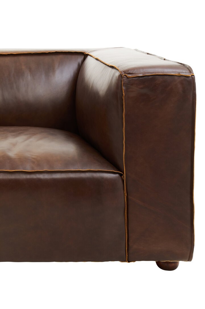 Boss Two Seater Mexico Brown Leather Sofa - Image 5