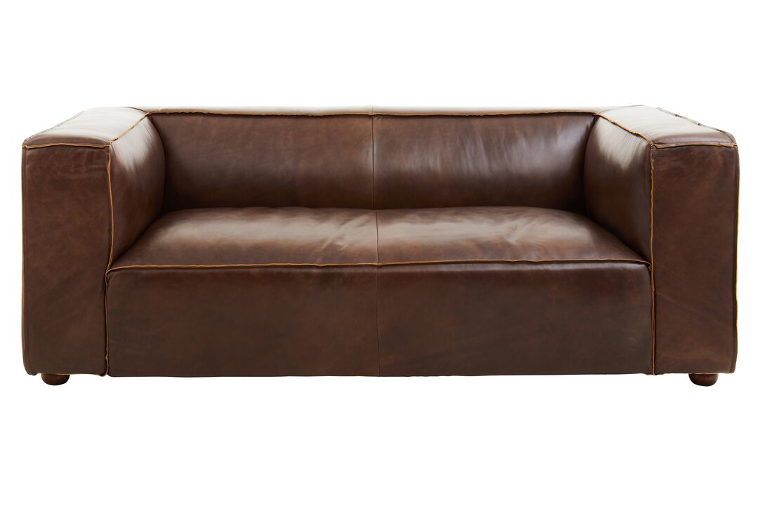 Boss Two Seater Mexico Brown Leather Sofa