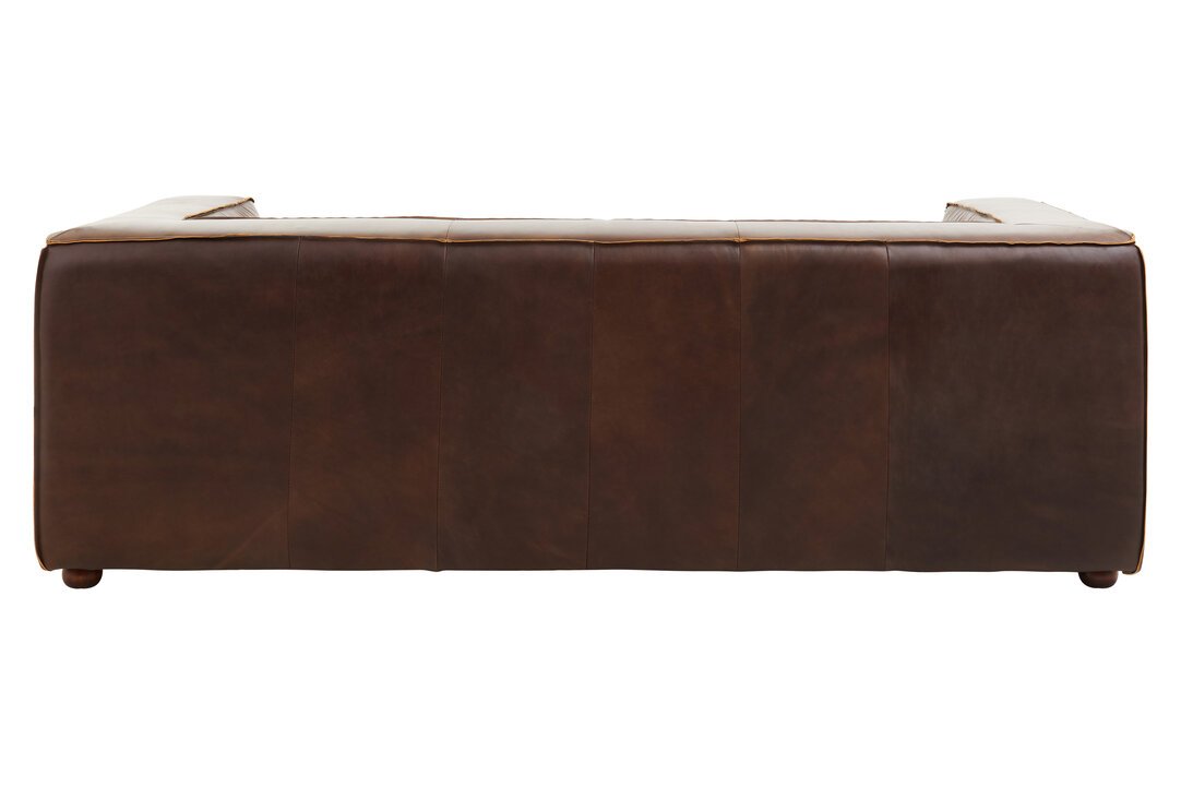 Boss Three Seater Mexico Brown Leather Sofa - Image 4