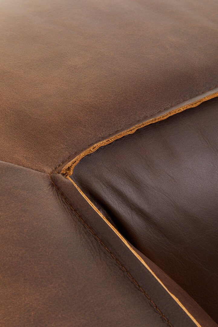 Boss Three Seater Mexico Brown Leather Sofa - Image 8