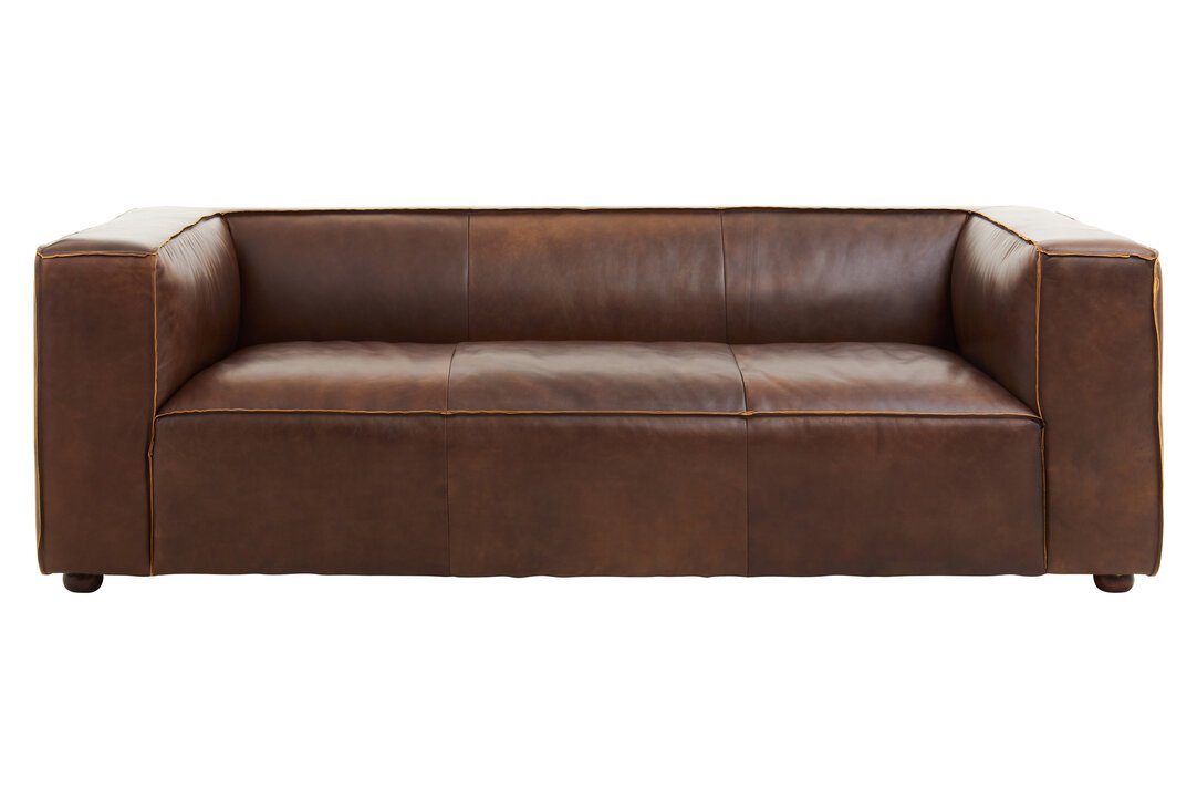 Boss Three Seater Mexico Brown Leather Sofa