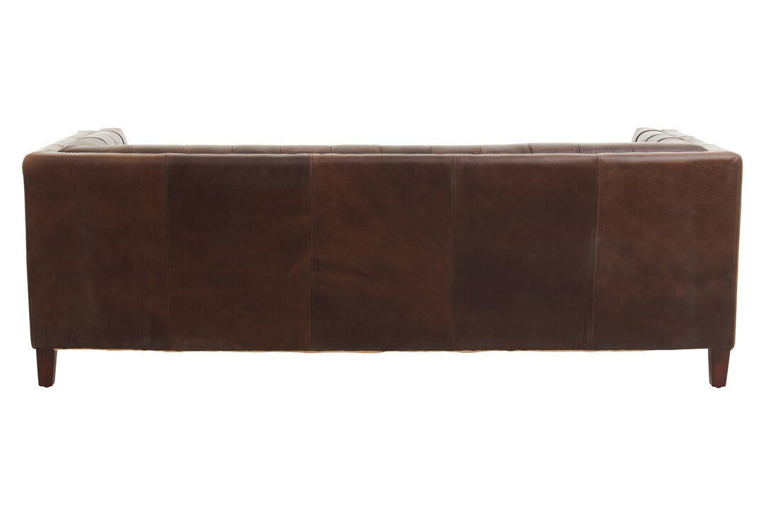 Boss Three Seater Tufted Back Leather Sofa - Image 4