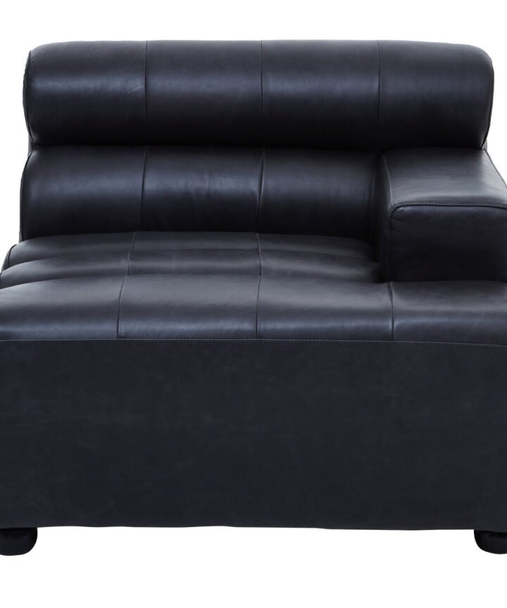 Boss Right Arm Slate Grey Leather Sofa