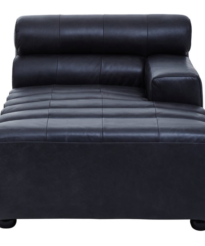 Boss Right Arm Leather Modular Chaise