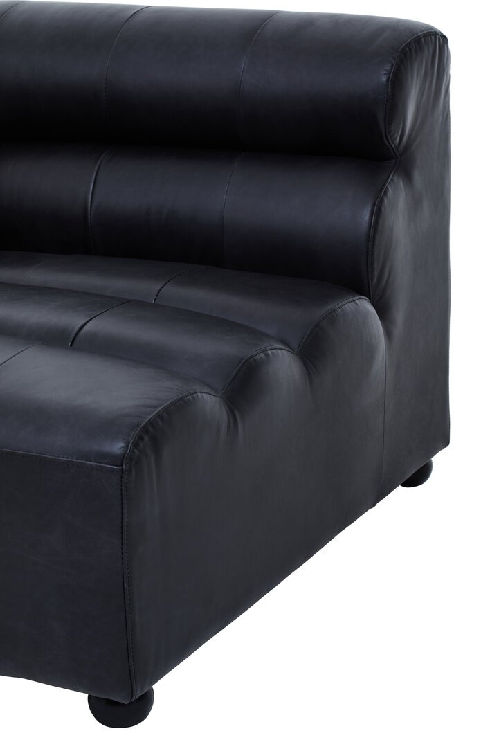 Boss Left Arm Slate Grey Leather Sofa - Image 8