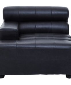 Boss Left Arm Slate Grey Leather Sofa