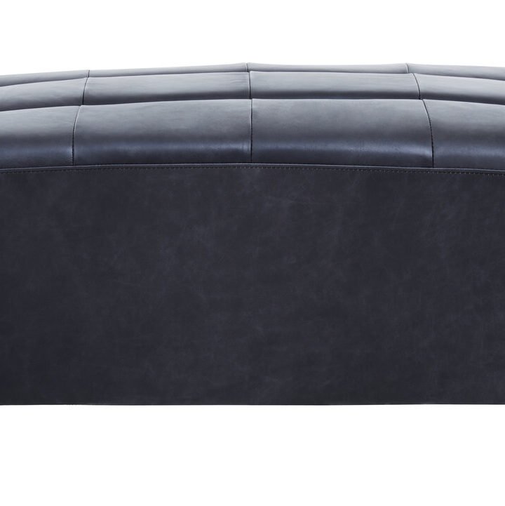 Boss Distressed Slate Leather Ottoman