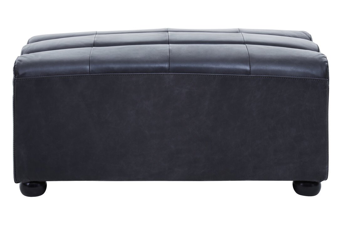 Boss Distressed Slate Leather Ottoman
