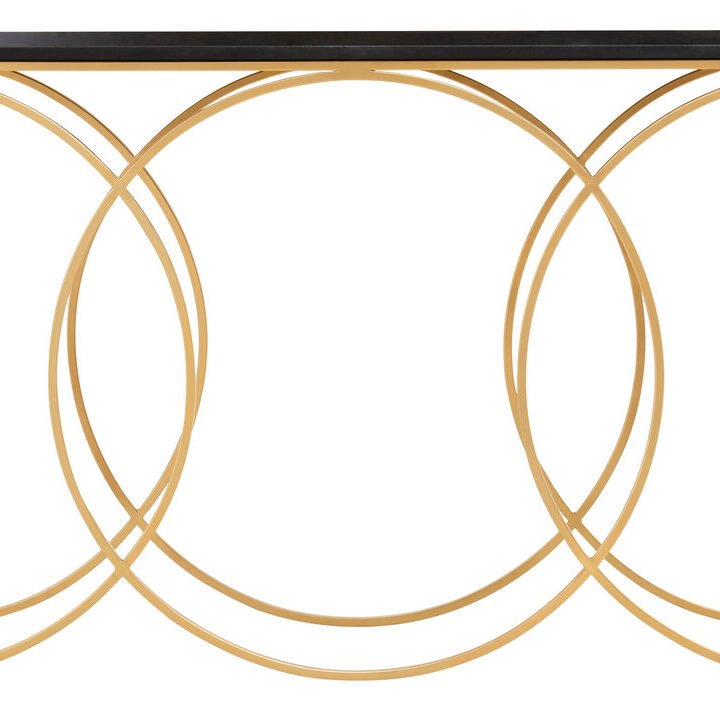 Deco Black and Gold Console Table