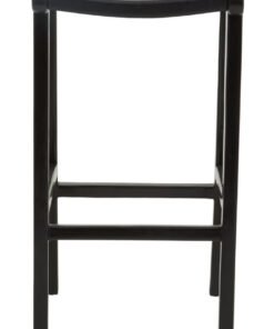 Alternative view of Colonial Black Leather and Teak Barstool