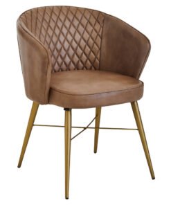 Alternative view of Belgravia Grey Leather Chair With Gold Finish Legs