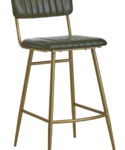 Alternative view of Belgravia Green Leather Bar Chair