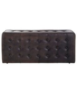 Alternative view of Belgravia Antique Brown Button Tufted Leather Bench