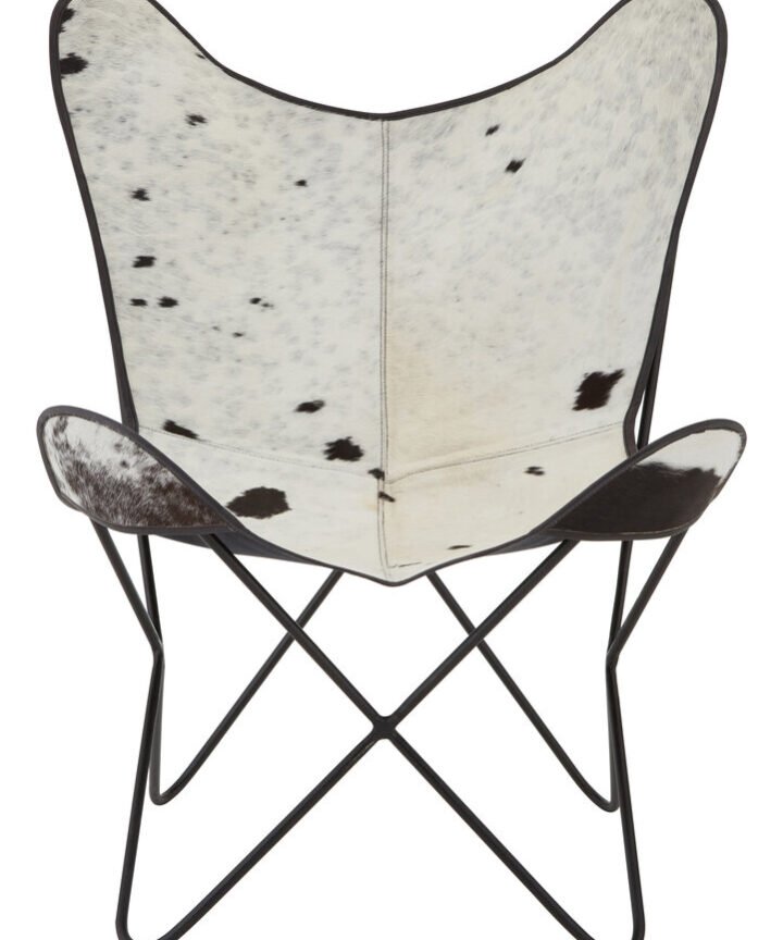 Belgravia Black and White Cowhide Butterfly Chair