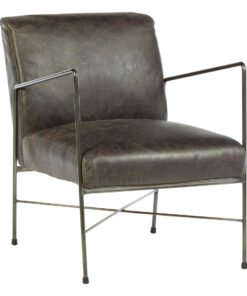 Alternative view of Farringdon Grey Leather Lounge Chair