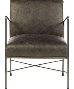Farringdon Grey Leather Lounge Chair