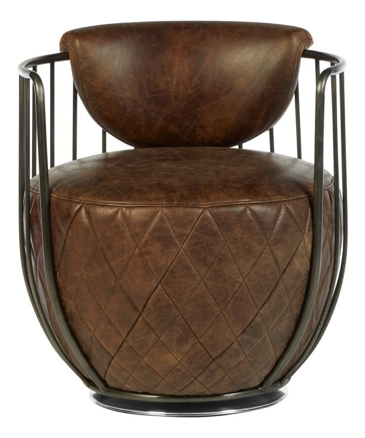 Farringdon Brown Leather Swivel Chair