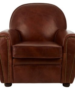 Hugo Brown Leather Classic Armchair