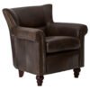 Hugo Dark Grey Brown Leather Armchair