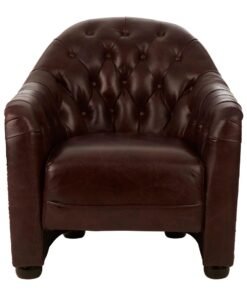 Hugo  Brown Leather Tub Chair