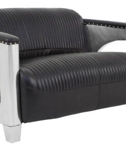 Alternative view of Hugo 2 Seat Black Leather Sofa