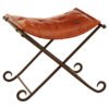 Belgravia Tan Leather And Iron Folding Stool