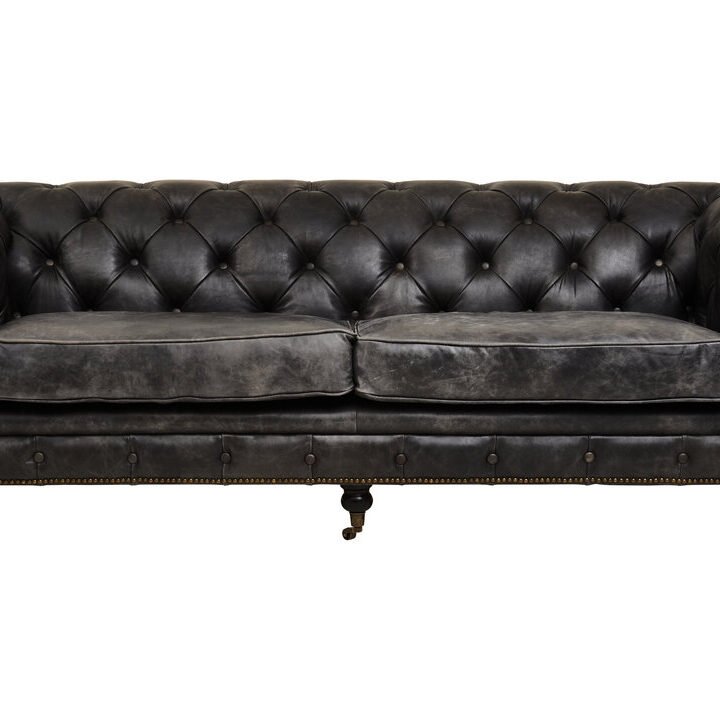 Farringdon Ebony Leather Sofa