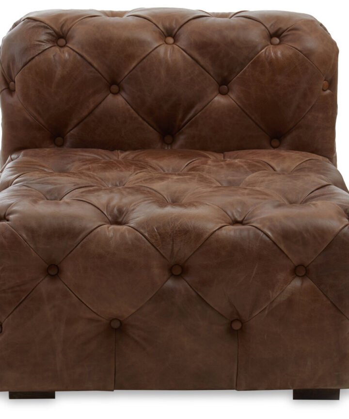 Farringdon Tufted Leather Modern Chesterfield Chair