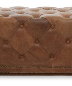 Farringdon Tufted Leather Rectangle Ottoman