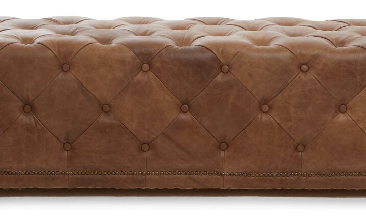 Farringdon Tufted Leather Rectangle Ottoman