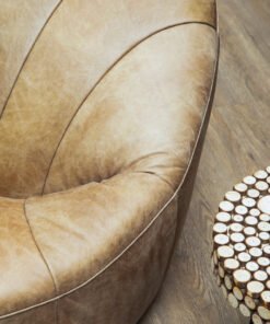 Alternative view of Farringdon Light Brown Leather Lounge Cocoon Chair